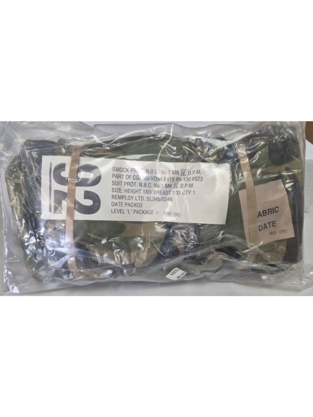 British Army NBC Suit Mk IV DPM Sealed Smock & Trousers NOS Size 180/100